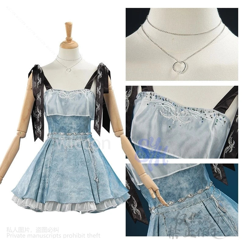 game Love And Deepspace heroine cosplayanime costume Denim Dress blue Sleeveless Vintage Mini Dresses Y2K Halloween customized
