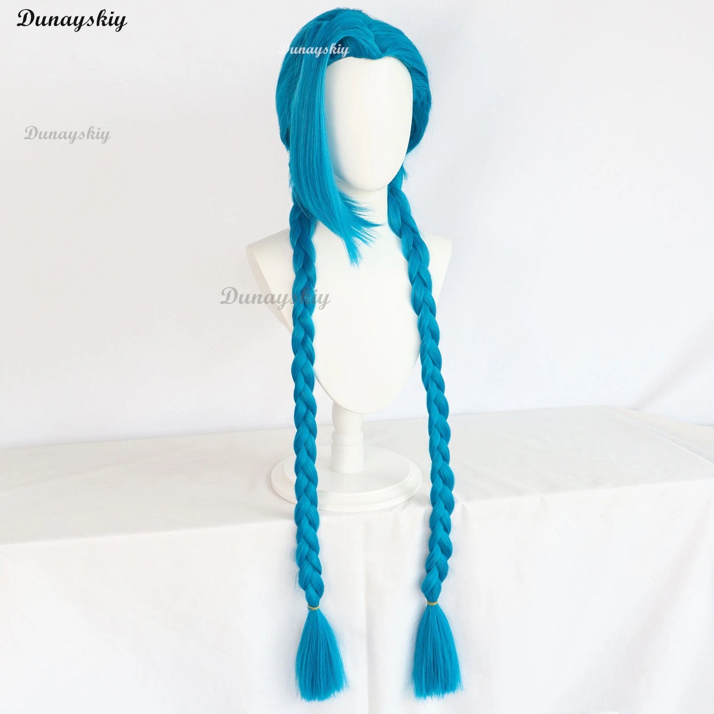 Anime Arcane Jinx Cosplay Wig Powder Cosplay Wig Bun Wig Blue Highlights Short For Halloween Party Role Play Suit