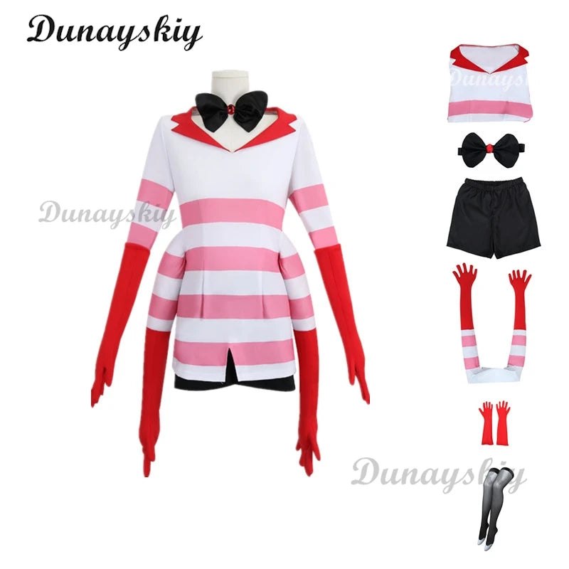 Hazbin Cosplay Hotel Dust Angel Cosplay Costume Uniform Women Girls Birthday Party Dress Carnival Halloween Costume