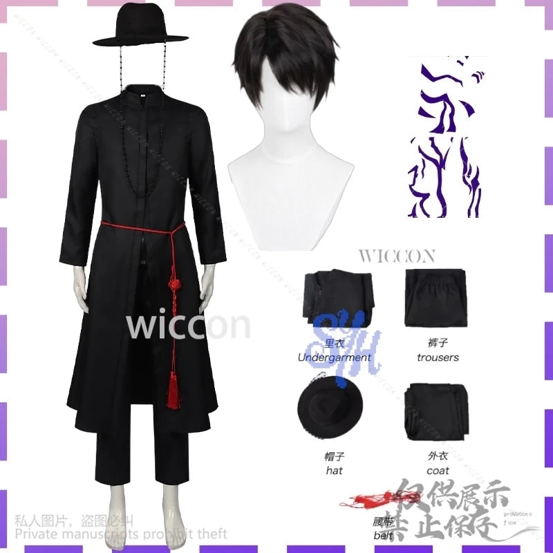 Anime Movie Kpop Demon Sajaboys Cosplay Jinu Boy Group Handsome Uniform Vampire Goth Punk Long Coat Korea Idol Halloween Suit