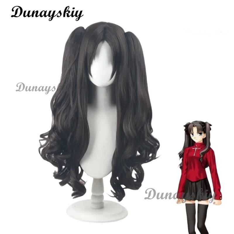 Anime Fate Stay Night Tohsaka Rin Cosplay Costumes Girl Red Shirt Skirt Women Halloween Costumes Dress Headwear Role Play