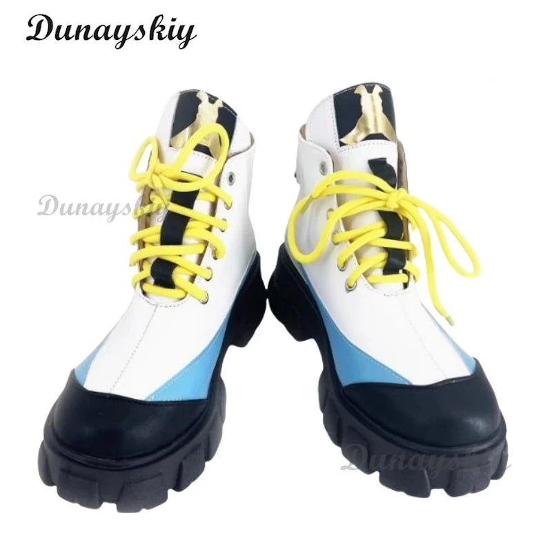 Anime Vtuber Nijisanji Hibachi Mana Cosplay Costume Wig Heat Yellow Short T-shirt Halloween Party Role Play Carnival Suit