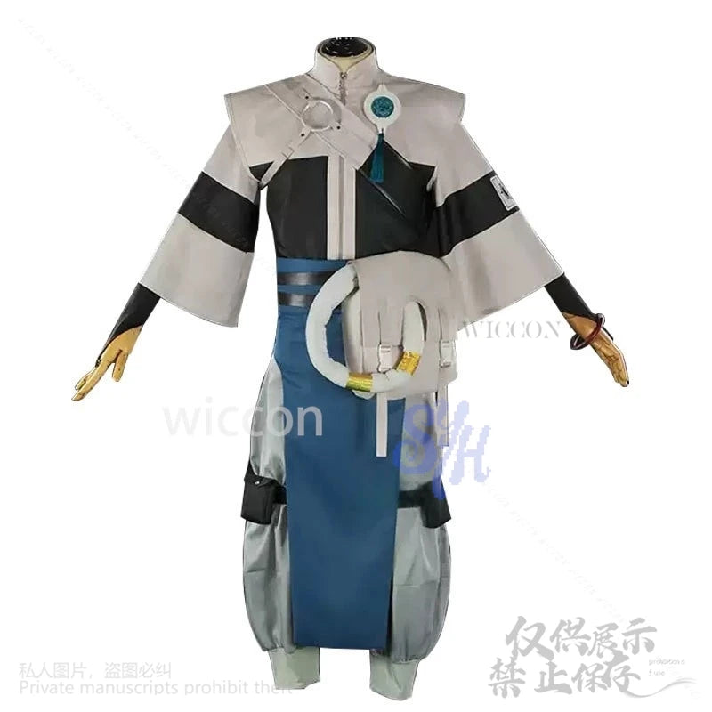 GACHIAKUTA Zanka Cosplay Anime Costume Grey Punk Uniform Y2K Chinese Styles Coat Dress Wigs Jirai Kei Earring Halloween Party