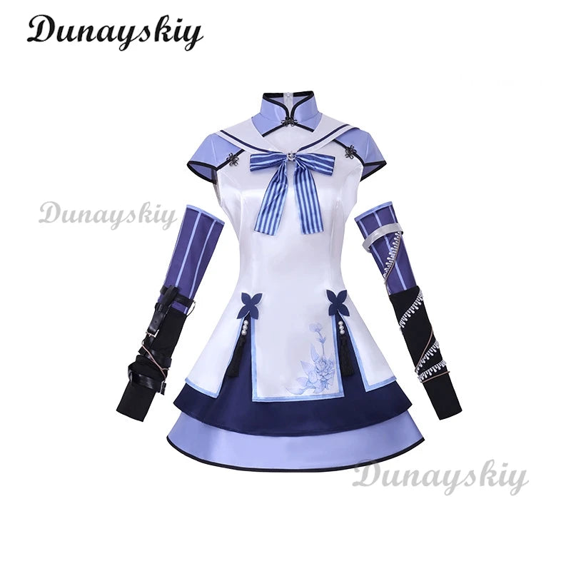 Hololive VTuber Blanche Fleur Azuma Seren Cosplay Costume Wig Lovely Dress Uniform Halloween Carnival Party Carnival Outfit