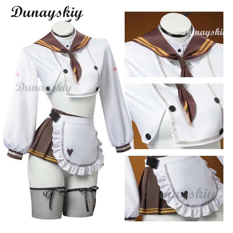 Nikke Bride Cosplay JK Sailor Uniform Game Nikke The Goddess Of Victory White Costume Apron Sexy Costumes Wig Halloween Suit