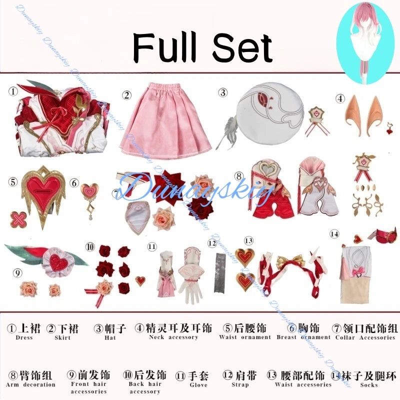 Game Honkai Impact 3rd Love Messenger Elysia Sexy Dress Cosplay Costume Wig Uniform Clothe Women Halloween Costumes Full Set