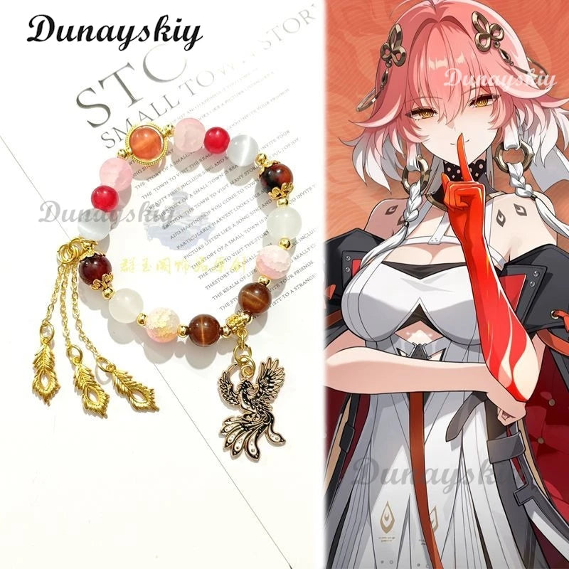 Game Wuthering Waves Phoebe Cosplay Bracelet The Shorekeeper Unisex Beads Chain The Shorekeeper Pendant Bracelets XMAS