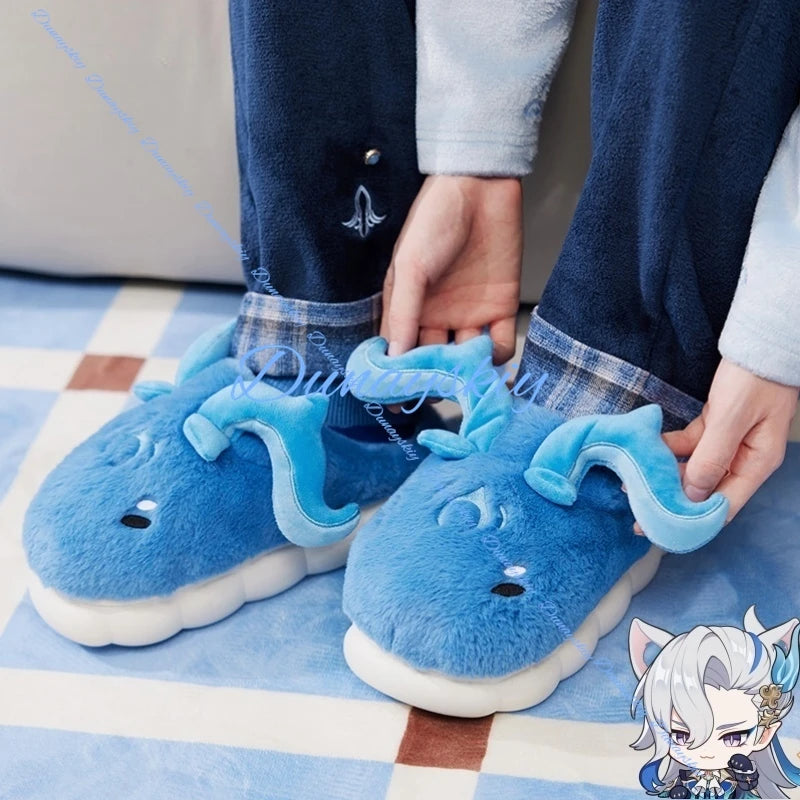 Neuvillette Cosplay Prop Shoe Slippers Genshin Impact Shoes Neuvillette Theme Impression Series House Slippers Cosplay Gifts