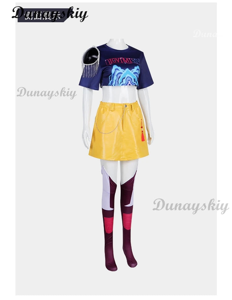 Anime KPop Demon Cos Hunters Superstar Lumi Mira Zoe Cosplay Costume Full Set Girl Group Suit Women Halloween Party Roleplay