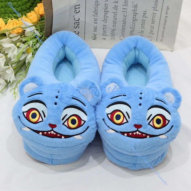 2025 Kpop Demon Tiger Cosplay Shoes Plush Slippers Hunters Stuffed Shoe Home Winter cotton shoes Christmas Birthday