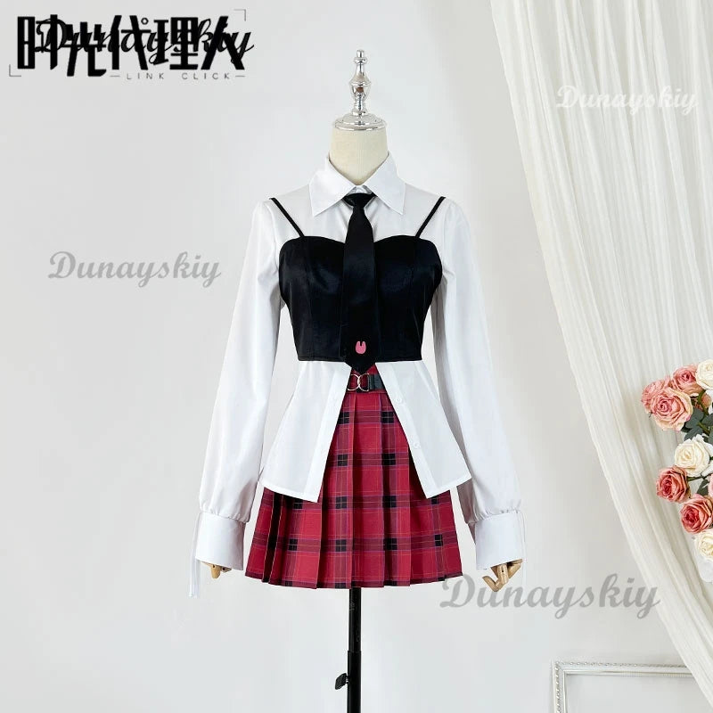 Qiao Ling Cosplay Anime LINK CLICK Yingdu Arc Costum Red Dress JK Uniform Set for Halloween Anime Role Play Customized