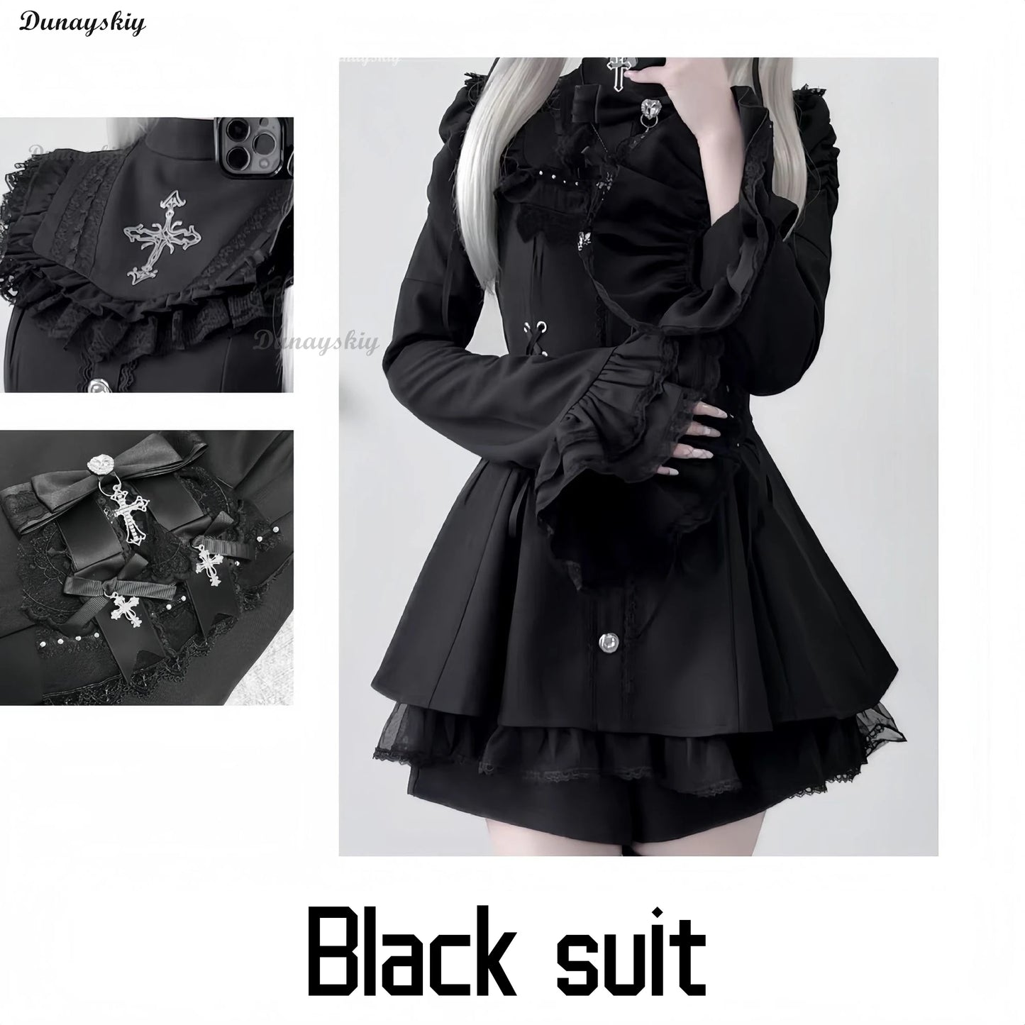 Jirai Kei Fashion Gothic Vintage Hot Girl Patchwork Dress Lolita Y2k Skinny Design Evening Party Dress Female Lace Chic Outfits