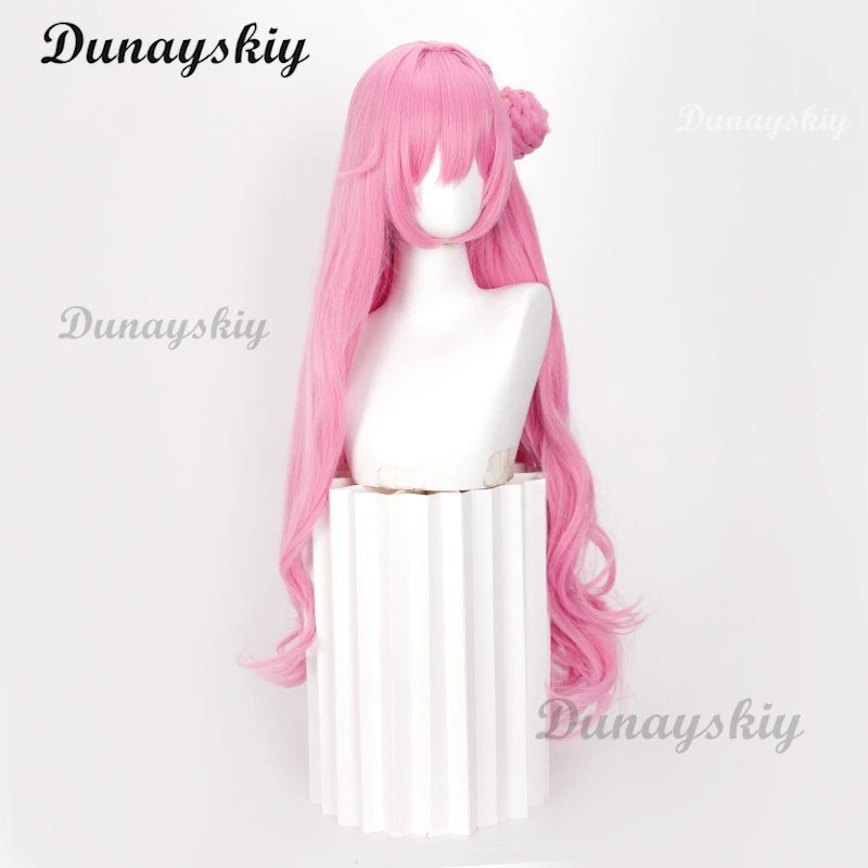 Game Dorothy Doro Goddess of Victory Nikke Cosplay Prop Pink Long Curly Wig Cute Bun HAIR Girl Women Cos Halloween Customized