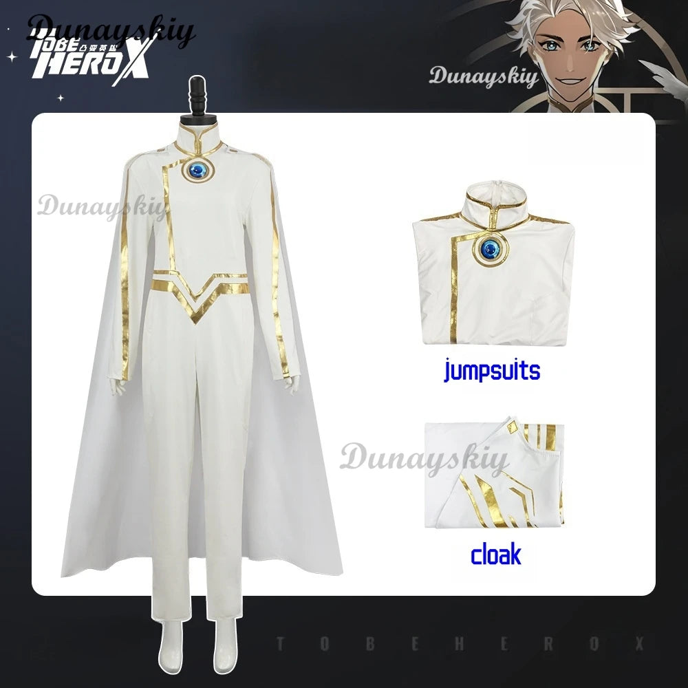 Anime To Be Hero X Nice Cosplay Costume Wig Jumpsuit PU Leather Cloak Lin Ling Halloween Party Men Uniform Full Set