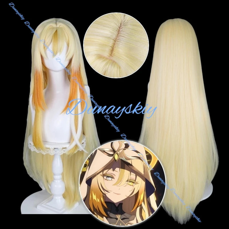 Game Genshin Impact Rhinedottir Cosplay Wig The Shades of Heavenly Principles Hair For Women Men Halloween Party Props Accessory