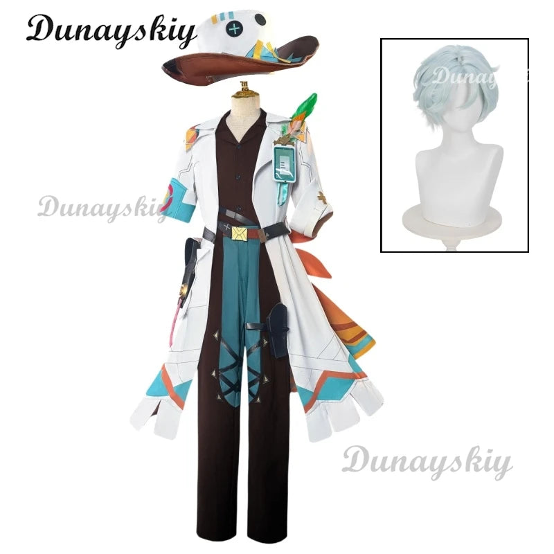 Genshin Impact Ifa Cosplay Costume Wig Uniform Hat Tlalocan Flower-Feather Clan Natlan Halloween Party for Women Men Carnival