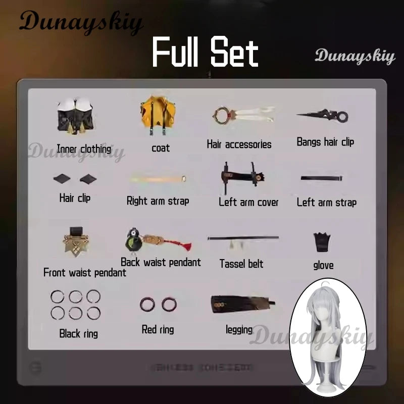 Zenless Zone Zero Yixuan Cosplay Costume Wig Coat Dress Headwear Rings Yunkui Summit Halloween Party  Women Carnival Props