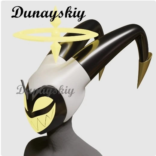 Hazbin Adam Cosplay Anime Hotel First Man Angel Halo Mask Cosplay Halloween Party Adult Men