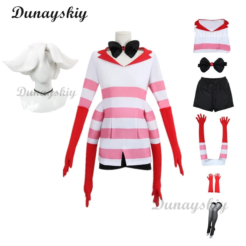 Hazbin Cosplay Hotel Dust Angel Cosplay Costume Uniform Women Girls Birthday Party Dress Carnival Halloween Costume