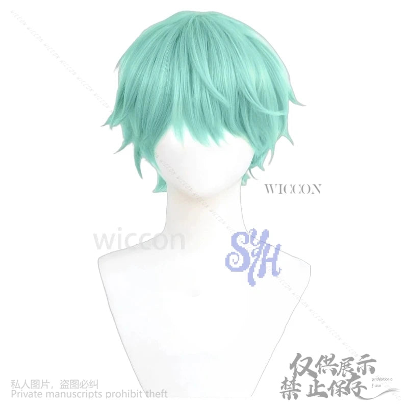 Saja Boys Baby Saja Cosplay Anime Movie Kpop Demon Korea Kawaii Boys Mint Green Y2K Fashion Wigs Jirai Kei Resistant Halloween