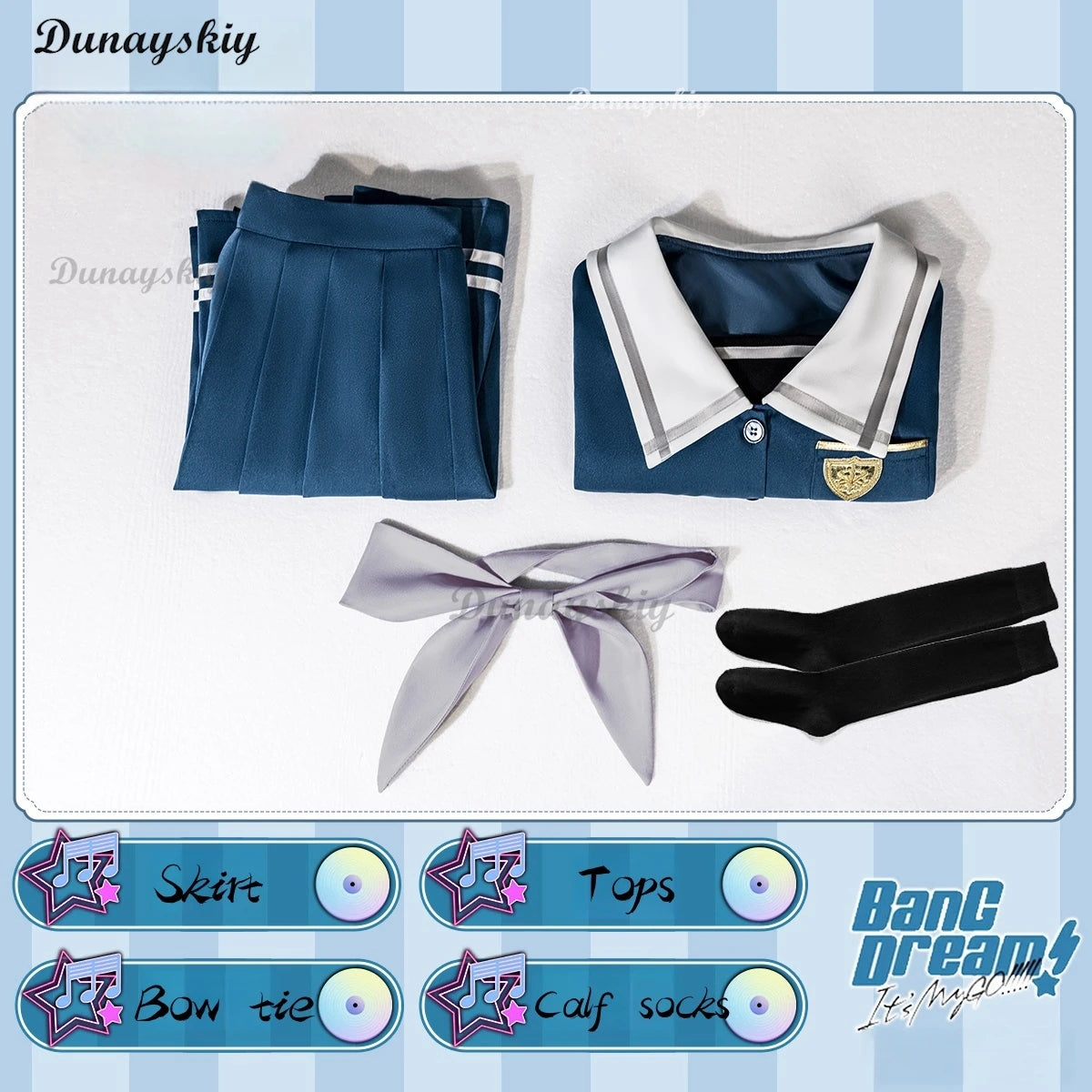 New mutsuma Wakaba mortis cosplay BanG Dream Ave Mujic mygo costume Halloween party JK dress socks top woman full set uniform