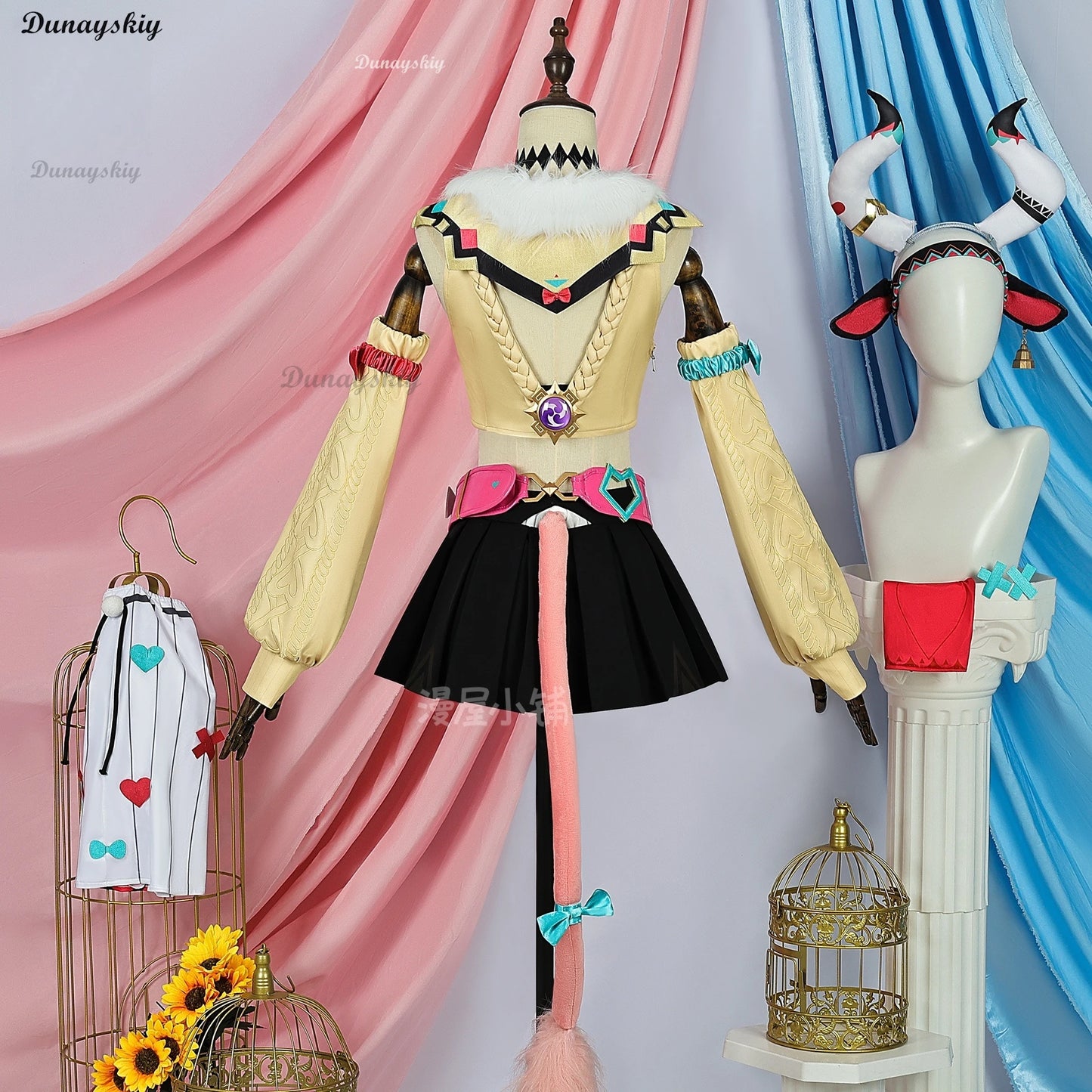 Genshin Impact Varesa Cosplay Costume Wig Skirt Headwear Tail Natlan Collective of Plenty Halloween Party for Women Girls Props