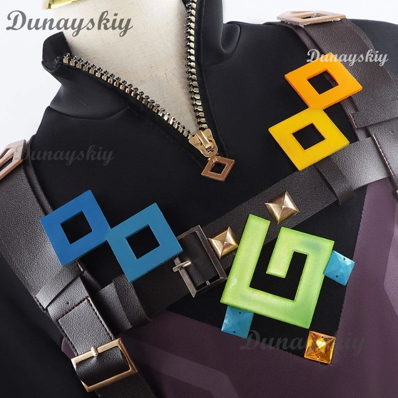 Genshin Impact Kinich Cosplay Costume Wig Turnfire Hunt Uniform Earring Sticker Props Huitztlan Natlan Halloween Party Women Men