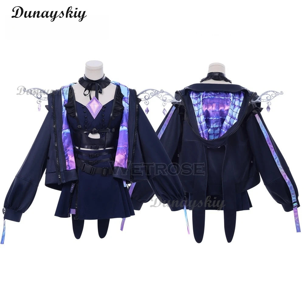 Hololive EN Vtuber Koseki Bijou Cosplay Coat Chunibyo Dark Hunter New Outfit Costume Wig Dress Halloween Xmas Customized