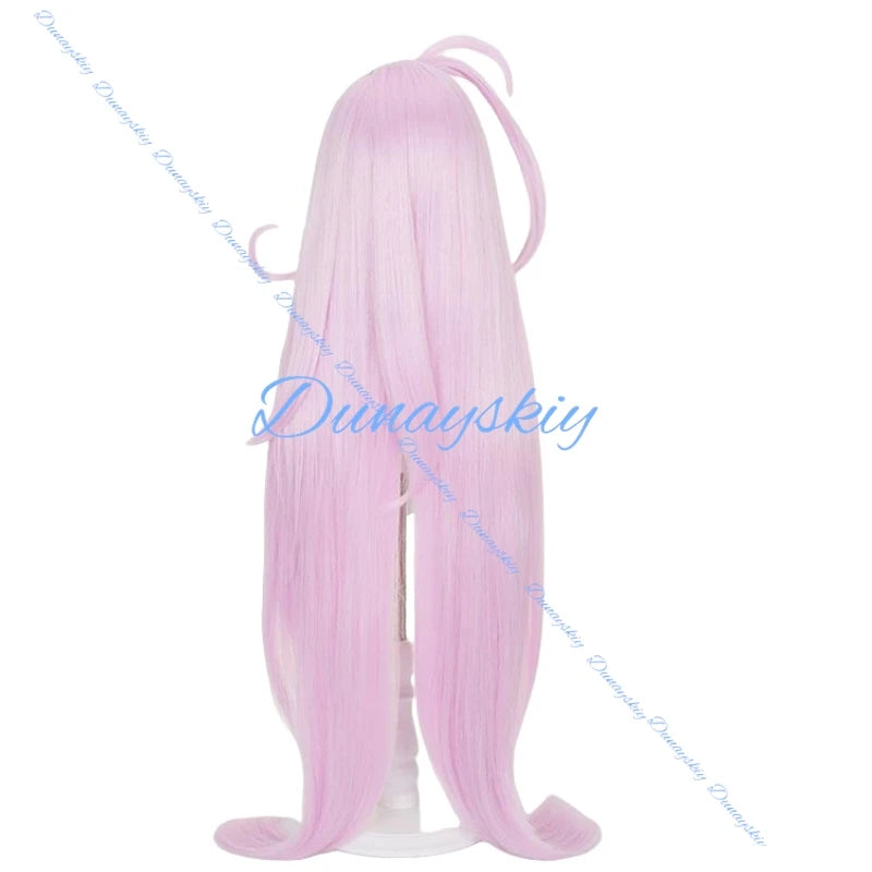 Genshin Impact Aino Cosplay Wig Long Pink Hair Clink-Clank Krumkake Craftshop Heat Resistant Fiber Hair Halloween for Women Girl