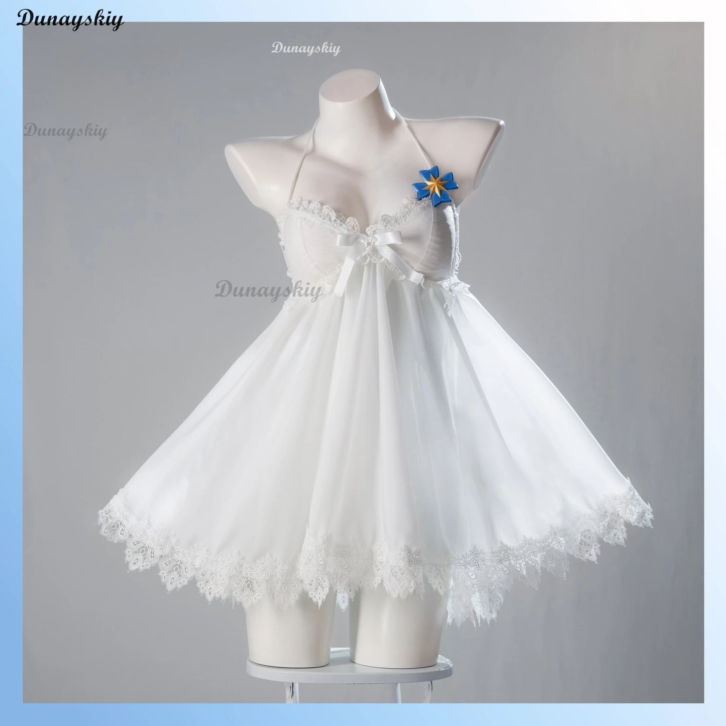 NIKKE：The Goddess of Victory Helm After Bath Sexy White Sleeping Dress Cosplay Costume Wig Halloween Carnival Sweet Dress Women