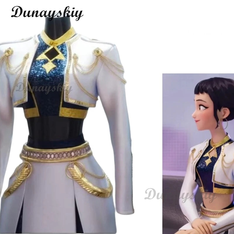 Kpop Demon Zoey Rumi Cosplay Costume Wig Hunters Mira Heavy Duty Y2K Cyber Metaverse Gothic Futuristic Stage Performance Outfit