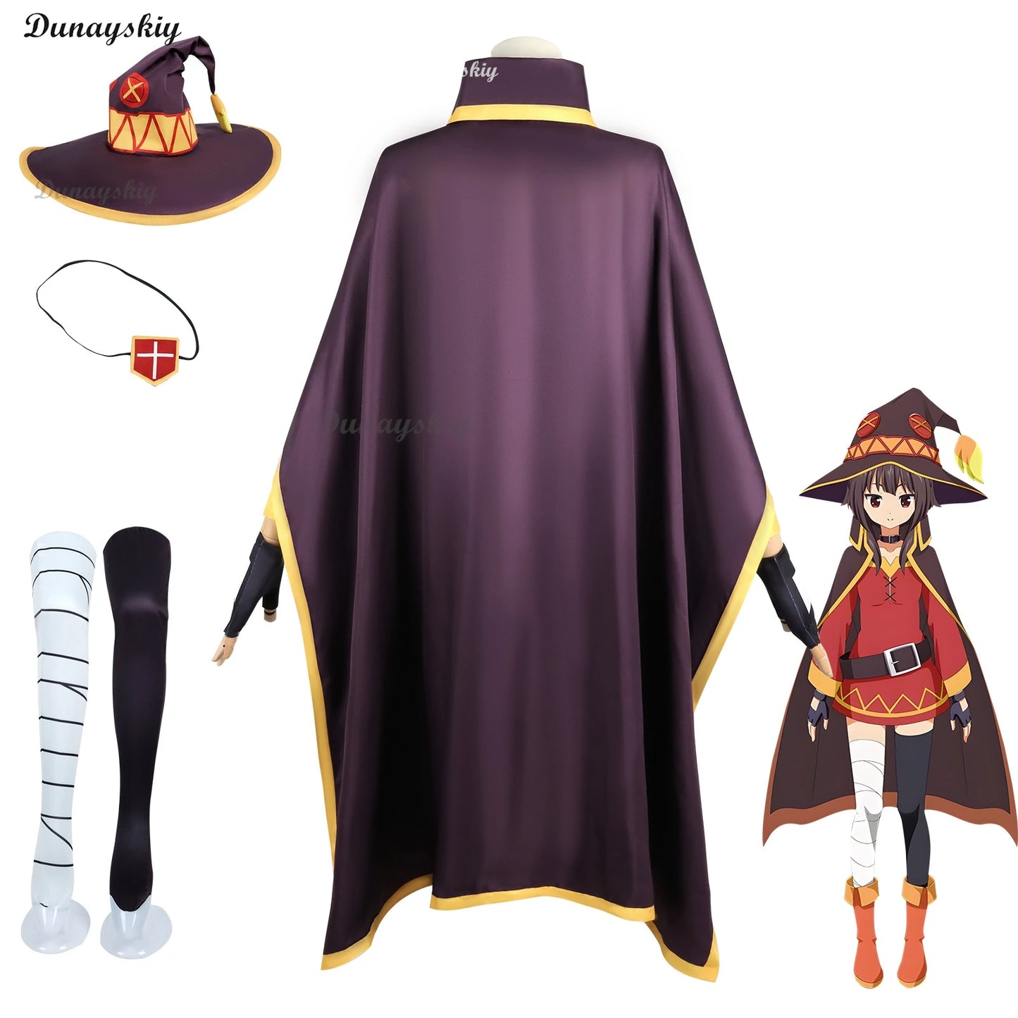 Megumin Cosplay Costume Wig KonoSuba: God's Blessing on This Wonderful World Magic Little Witch Outfit Hat Shoes Customized