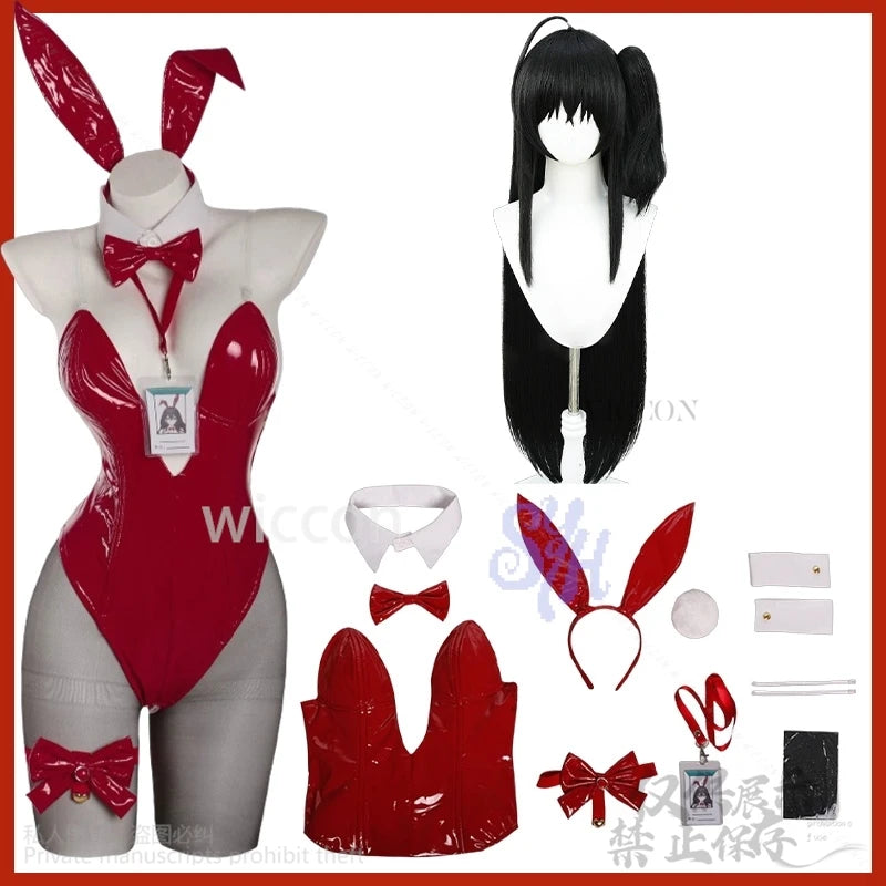 Azur Lane Cosplay IJN Taihō Game Anime Costume Wig Red Sexy Bikini Bunny Girls Summer Swimwear Y2k Rabbit Headband Halloween
