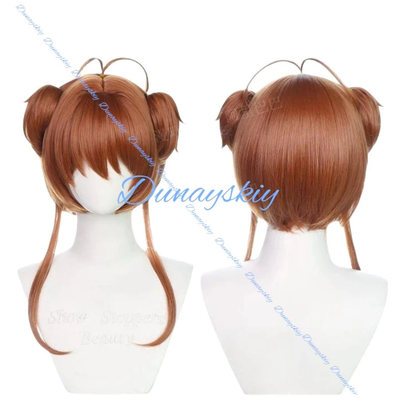 Sakura Game Cosplay Costume Wig School Uniform Anime Green Dress Clothe Halloween Costumes For Women Man Full Set