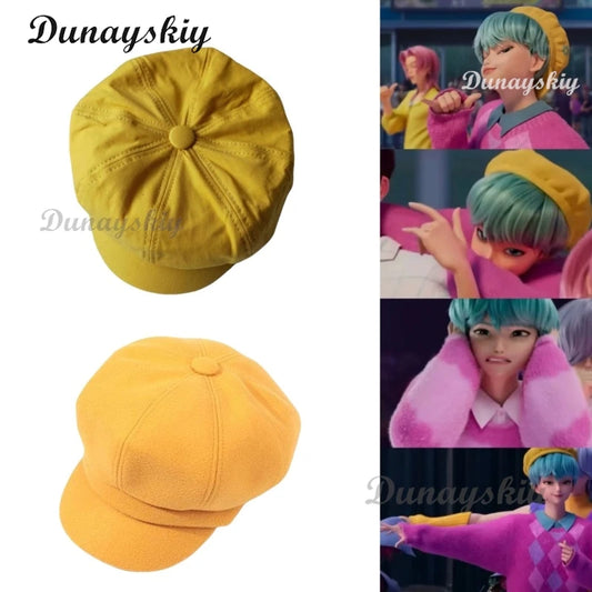 KPOP Huntrix Saja Boys Baby Cosplay Prop Hat Yellow Y2K Women's costume Halloween Disguise for Adult Outfit