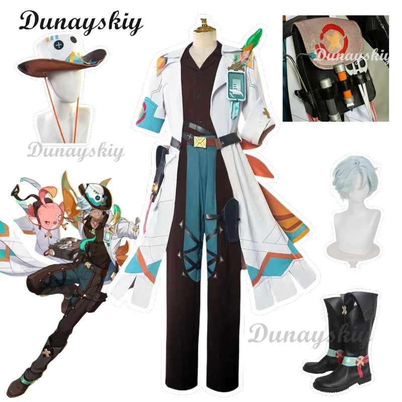 Genshin Impact Ifa Cosplay Costume Wig Uniform Hat Tlalocan Flower-Feather Clan Natlan Halloween Party for Women Men Carnival