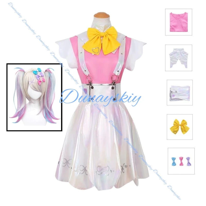 Anime Game NEEDY GIRL OVERDOSE KAngel Abyss Cosplay Costume Wig Straps Skirt Princess Dress Woman Sexy Kawaii Birthday Party Set
