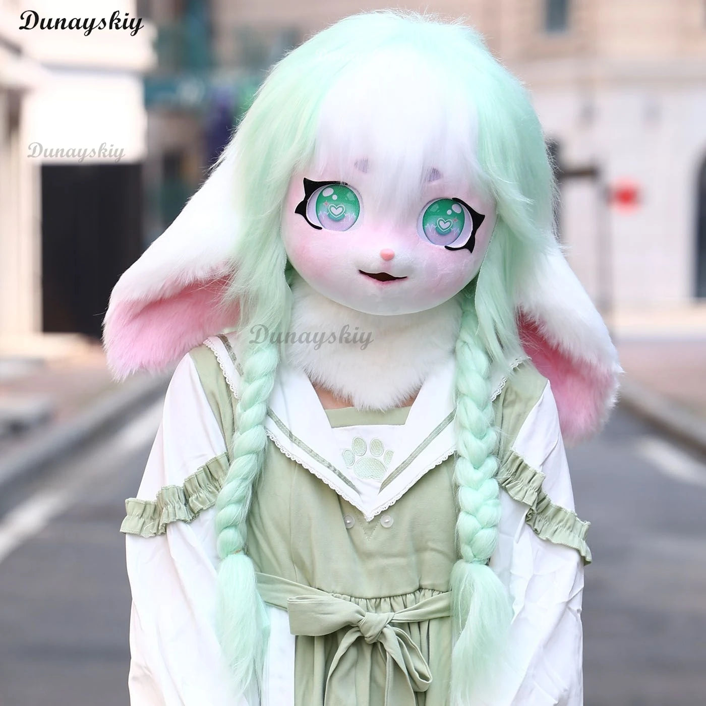 Cute Fursuit Kigurumi Headset Kig Mask Furry Cosplay Costume Rabbit Doll Costume Paws Animal Head Base Furry Costume Accessories