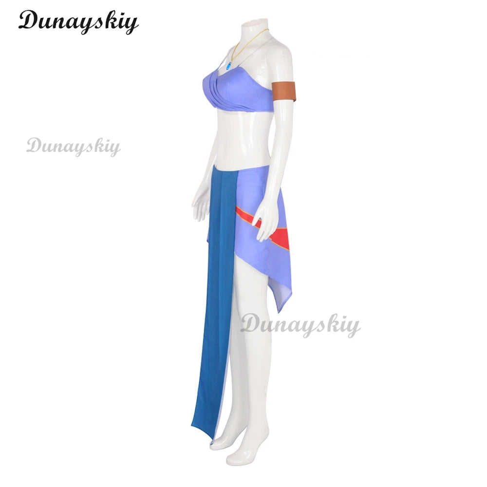 Anime Movie Kida Cosplay Halloween Princess Costume Blue Dress Suits Girls Carnival Fancy Sexy Lolita Long Wigs Party