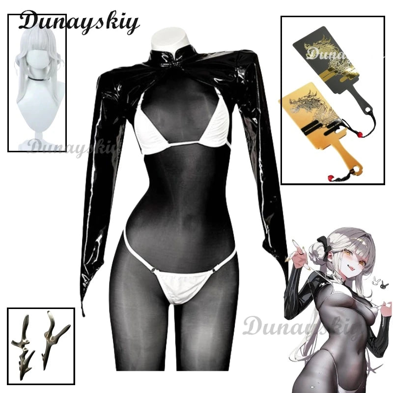 NIKKE Blanc Sexy Cosplay Jumpsuit Game The Goddess of Victory Net Costume White Bunny Girl Uniform Bikini Set Leather lingerie