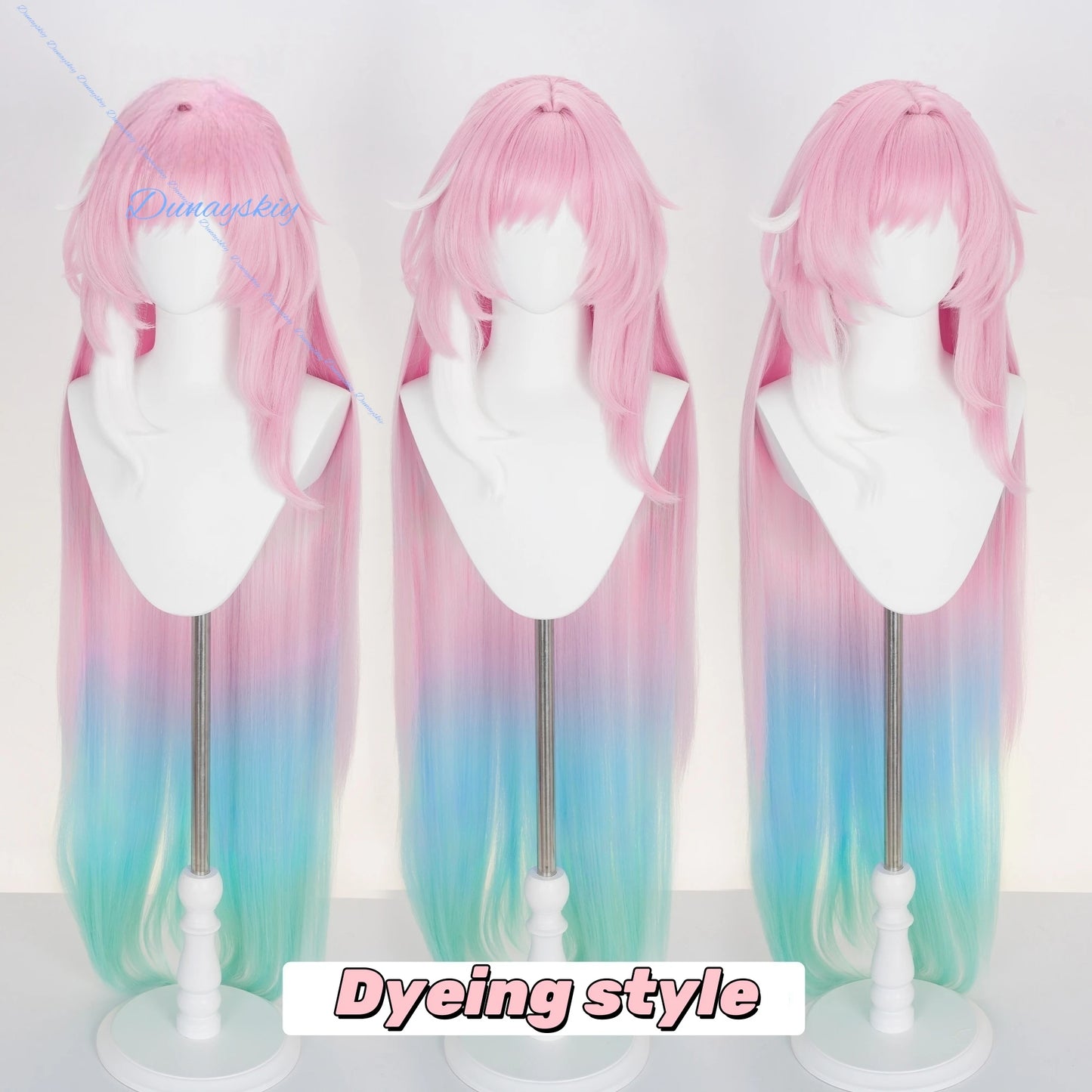 Game Honkai Star Rail Cyrene Cosplay Wig Pink Blue Long Hair Headwear Elysia Amphoreus 120cm Women Girls Halloween Party Props