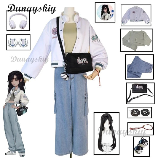 Game Identity V Antiquarian Qi Shiyi Cosplay Costume Wig Cute Party Suit Coat Shirt Pants Halloween Carnival Customized