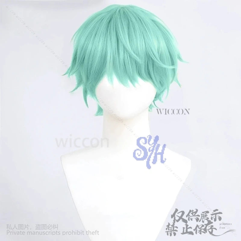Saja Boys Baby Saja Cosplay Anime Movie Kpop Demon Korea Kawaii Boys Mint Green Y2K Fashion Wigs Jirai Kei Resistant Halloween