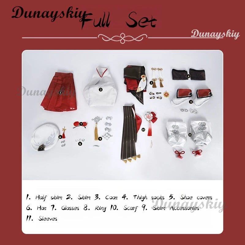 Genshin Impact Hutao New Skin Cosplay 2025 Genshin Lantern Rite Hu Tao Outfit Long Wig Halloween Xmas Cosplay Costume for Girls