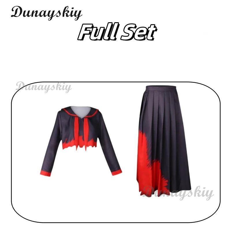 Game Blue Archive Kenzaki Tsurugi Cosplay Costume Wig Japanese Black JK School Uniforms Long Skirt Woman Sexy Halloween Suit