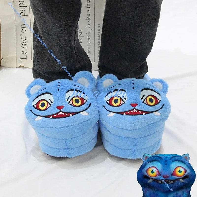 2025 Kpop Demon Tiger Cosplay Shoes Plush Slippers Hunters Stuffed Shoe Home Winter cotton shoes Christmas Birthday