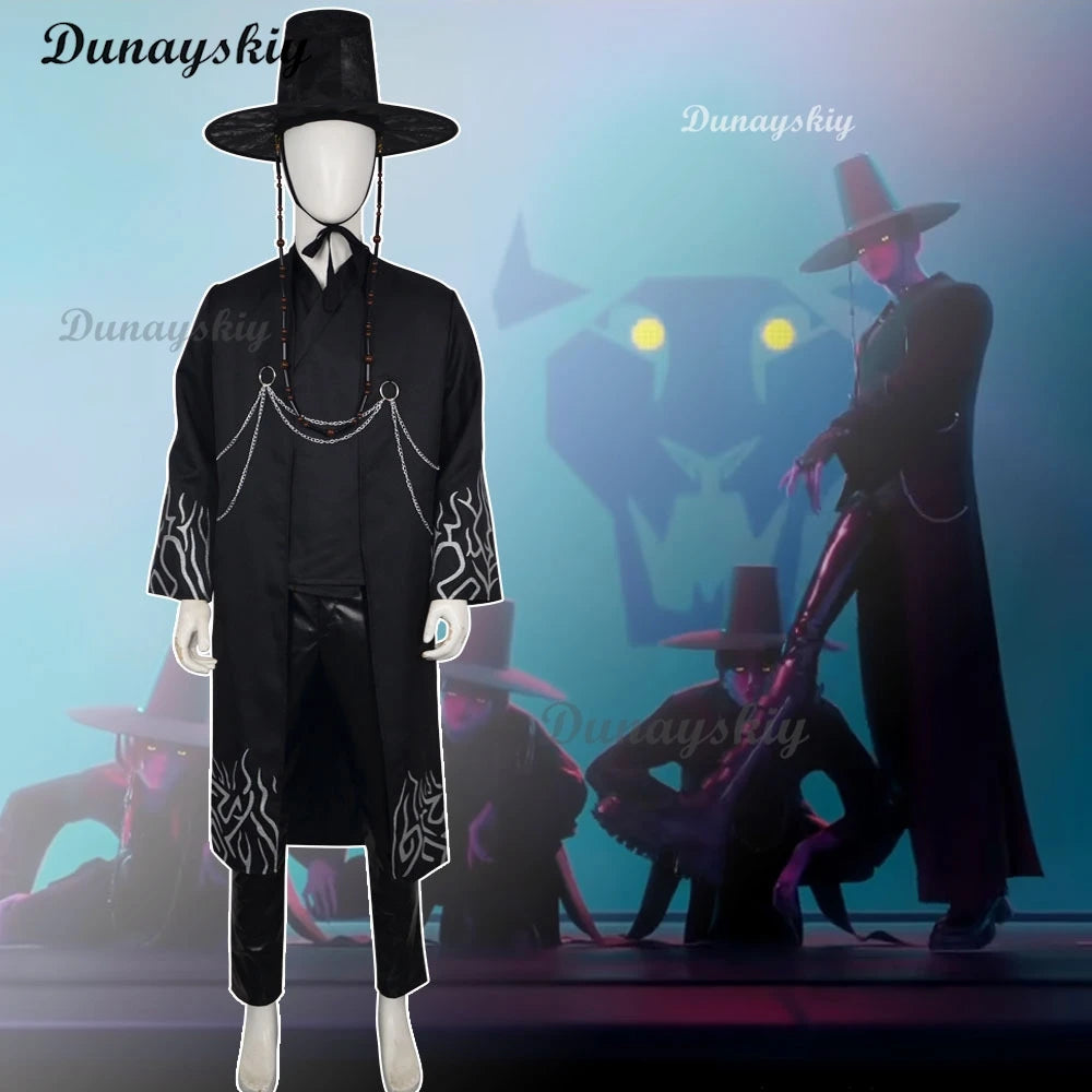 Anime Movie Demon KPOP Saja Boys Jinu Cosplay Costume Your Idol Black Robes Unisex Outfit Halloween Disguise for Adult Outfit