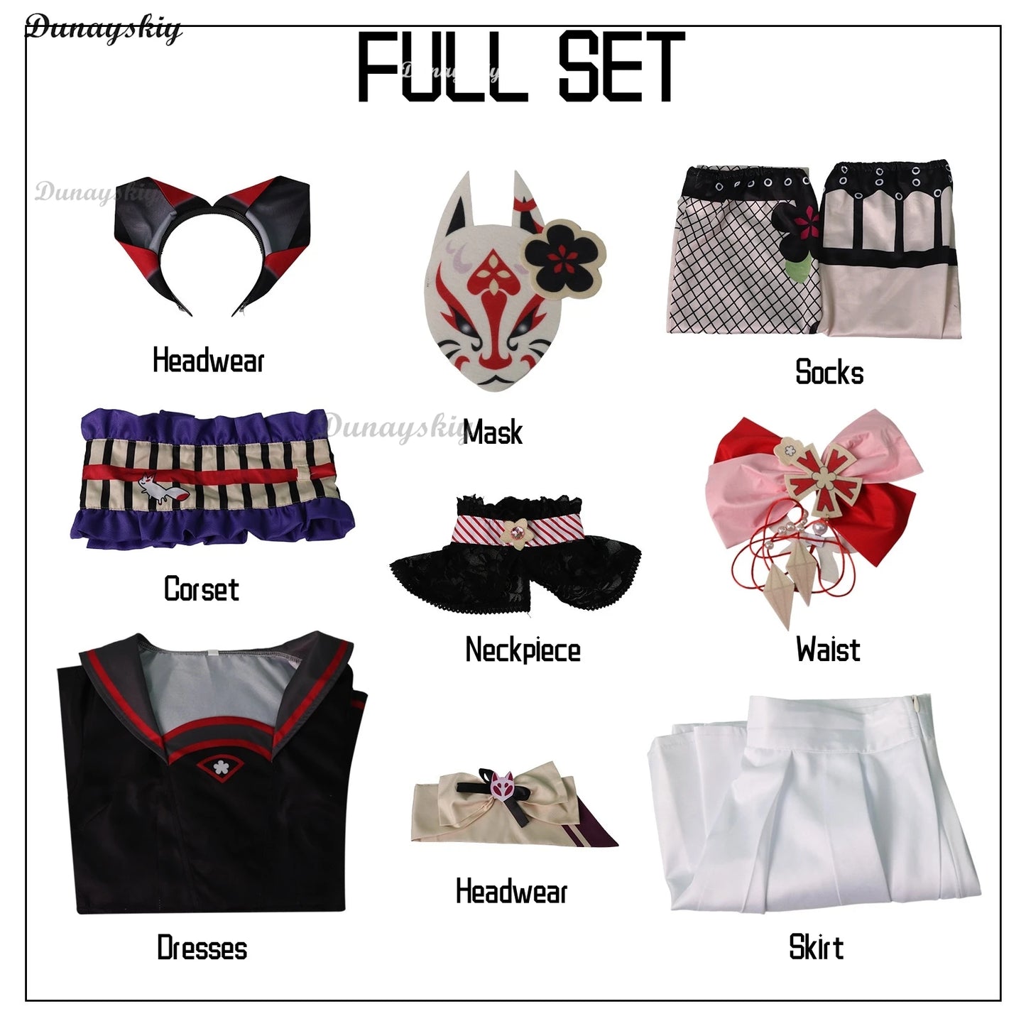 Anime Game Blue Archive Kosaka Wakamo Cosplay Costume Wig Japanese Kimono Lolita Dress Mask Woman Sexy Lovely Halloween Suit