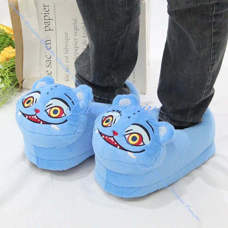 2025 Kpop Demon Tiger Cosplay Shoes Plush Slippers Hunters Stuffed Shoe Home Winter cotton shoes Christmas Birthday