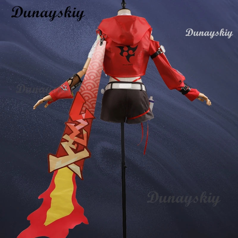 Rappa Red Jacket Honkai Star Rail Cosplay Costume Wig Hat Shorts Galaxy Ranger Props Halloween Party Women Accessory